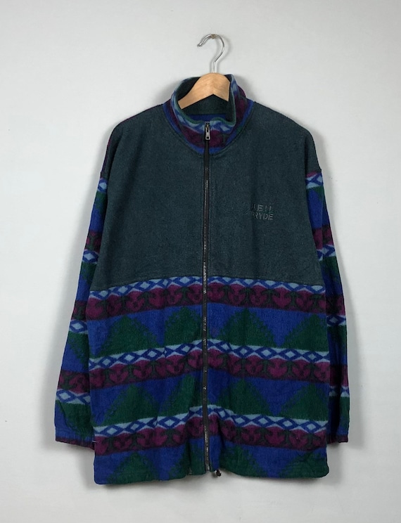 Vintage 90s Neil Pryde Abstract Fleece Navajo Crazy Design