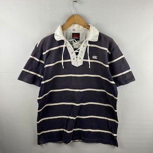 Vintage 90s Canterbury New Zealand  Rugby Casual Large Sportwear  Striped New Zealand Canterbury Vintage Polo Rugby PoloShirt Size XL