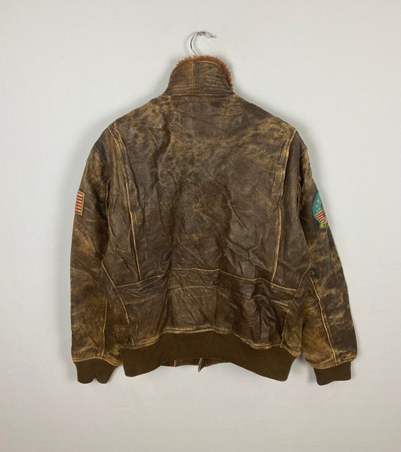 Vintage Type A-2 Flyers Leather Jacket Large 1990s A-2 Houston Us 