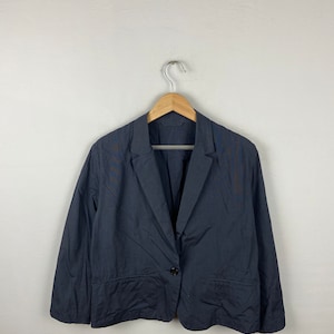 Margaret Howell Elagance Minimalism Coat Jacket Blue Margaret Howell Linen Navy Casual Jacket Size M