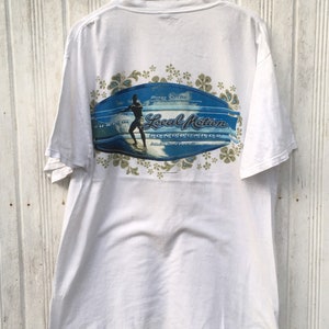 Vintage 90er Jahre Lokale Bewegung Hawaii Surfen Hawaii Bunga Perkins Weltmeisterschaft Der Longboard Hawaiian Surfgear Top Tees Tshirt Größe XL