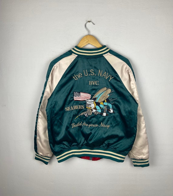 Sukajan US Navy Seabees Medium Reversible Jacket Vintage Sukajan US Navy Seabees Medium Reversible Jacket Vintage