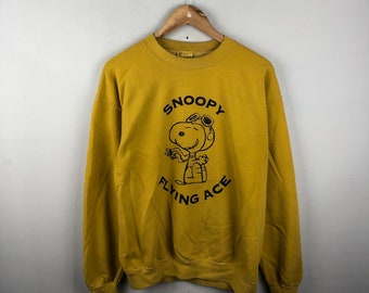 Vintage Snoopy Flying Ace Vintage  Sportswear Us Air Force Snoopy Peanuts PullOver Inspired 50s Snoopy Sweatshirt Size M