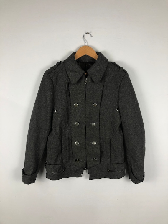 ジャケット・アウター PPFM y2k 00's wool jacket M PPFM Japanese Brand Double Breasted Punk Style Peacoat Wool
