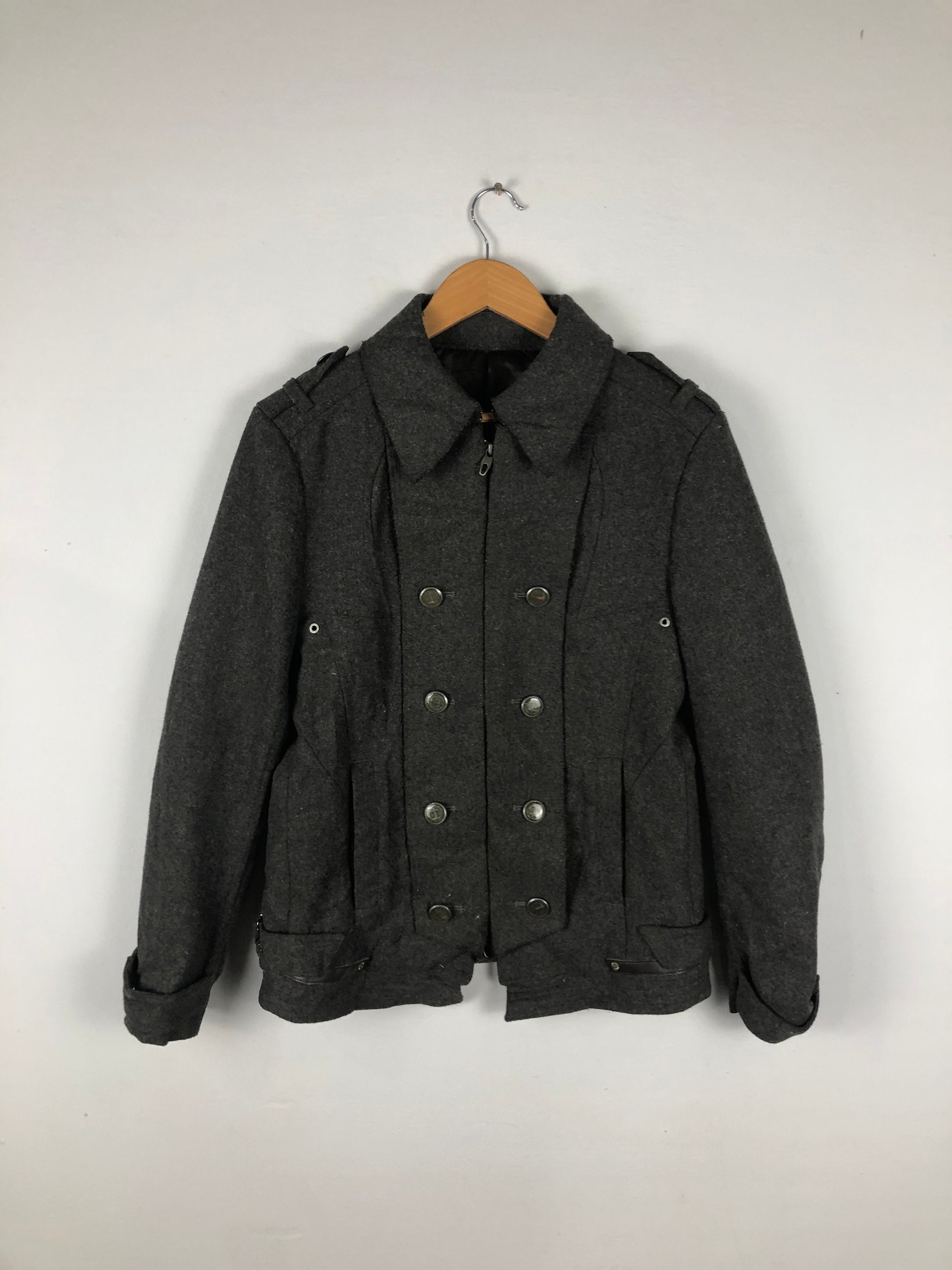 ジャケット・アウター PPFM y2k 00's wool jacket M PPFM military jacket 00S Y2K ARCHIVE MA-1 flight M polyester