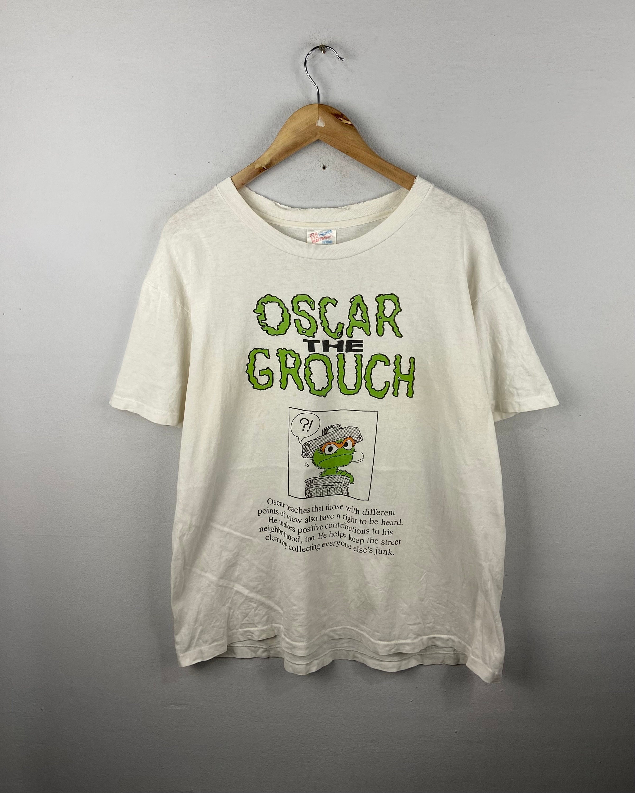42 oscar the grouch オスカー 90年代ヴィンテージ Tシャツ Vintage 90s Oscar the Grouch Muppet History Story Sesame Street