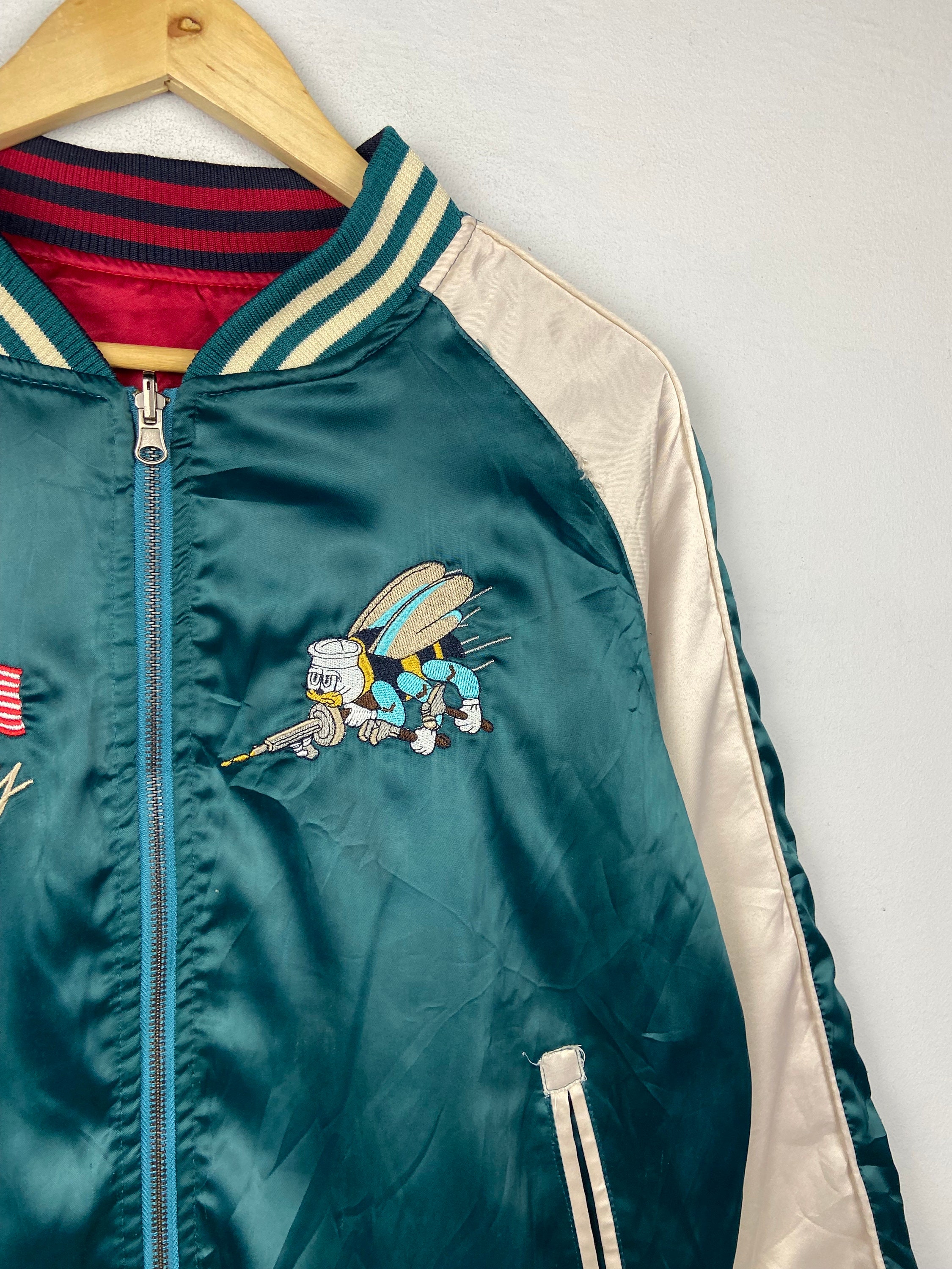 Sukajan US Navy Seabees Medium Reversible Jacket Vintage Sukajan US Navy Seabees Medium Reversible Jacket Vintage