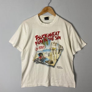 Vintage 80s Buckwheat American Child Actor 1980s “Buckwheat Fun In The Sun” Out Gang Thirt White Size L