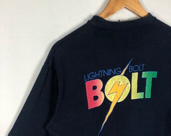 Vintage 90s Lightning Bolt Surf Surfing Surfer Tee Large Vintage