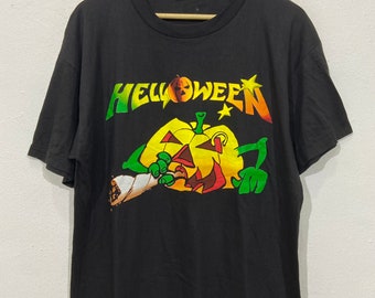 Vintage Helloween Smokin Tour 1992 T Shirt Large 90's Time of the