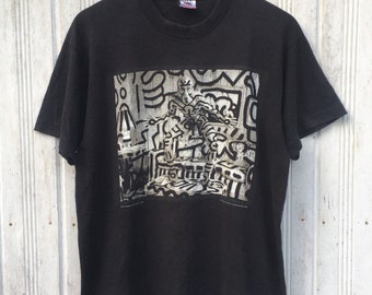 Vintage 90er Jahre Annie Leibovitz ”Keith Haring” Large Photography Fotofolio Artworks 1992 T Shirt Vintage Photography Top Tees TShirt Size L