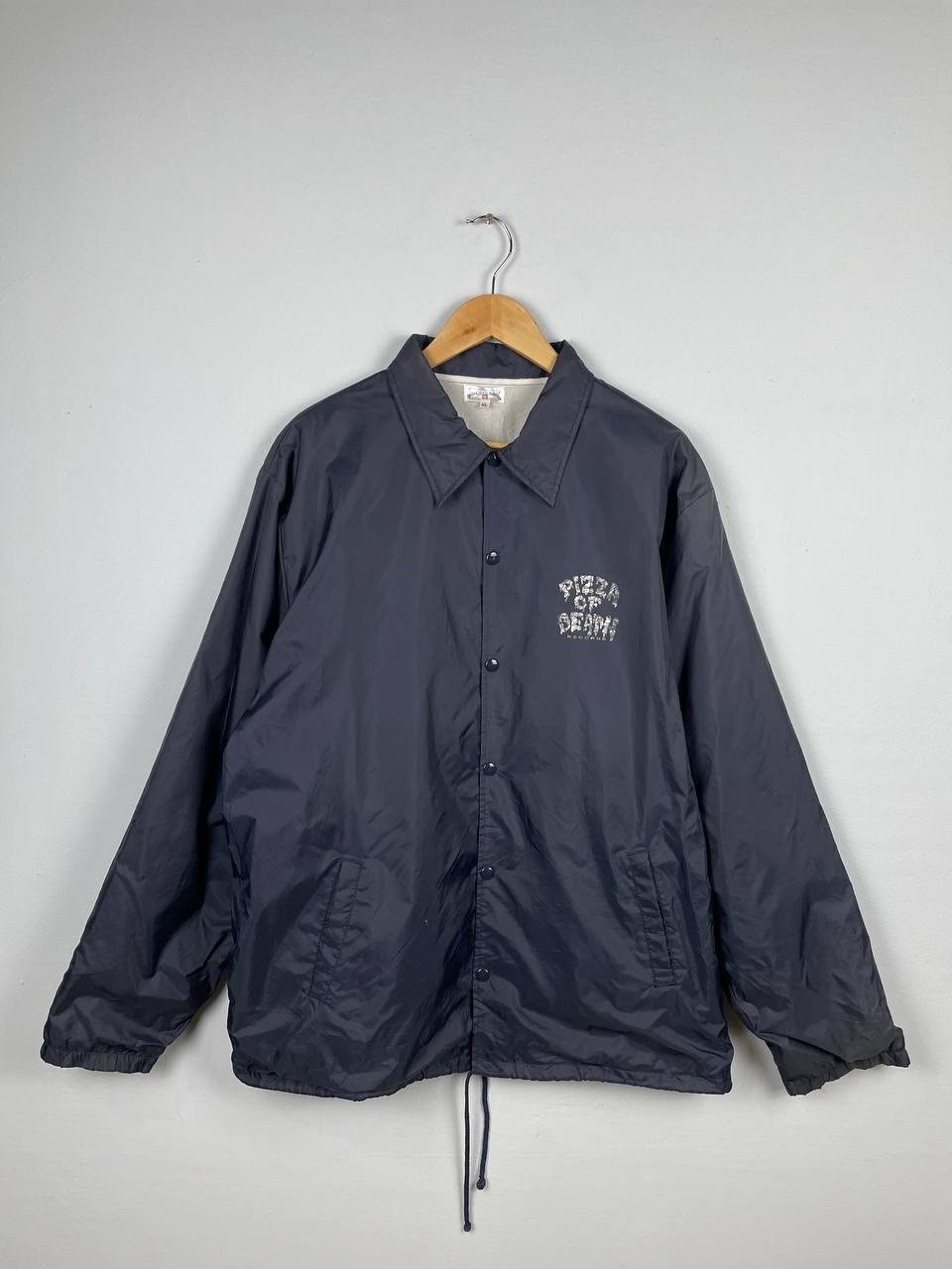 Vintage 90s Pizza of Death Record Windbreaker Coach Button Vintage 90s Pizza of Death Record Windbreaker Coach Button