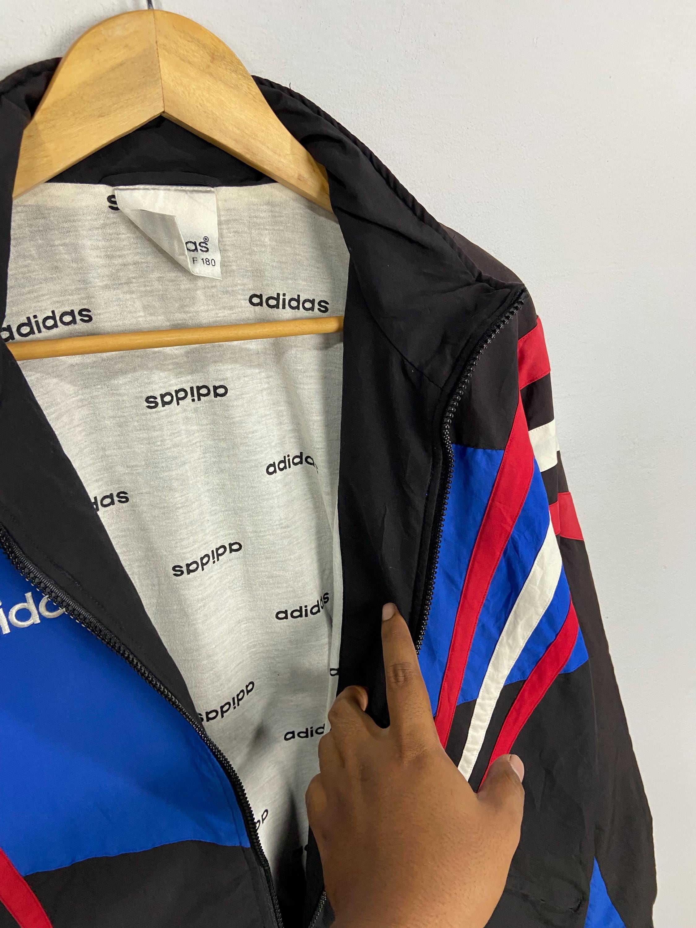 Vintage Adidas France 1990s Windbreaker Bomber Large Iconic Zidane