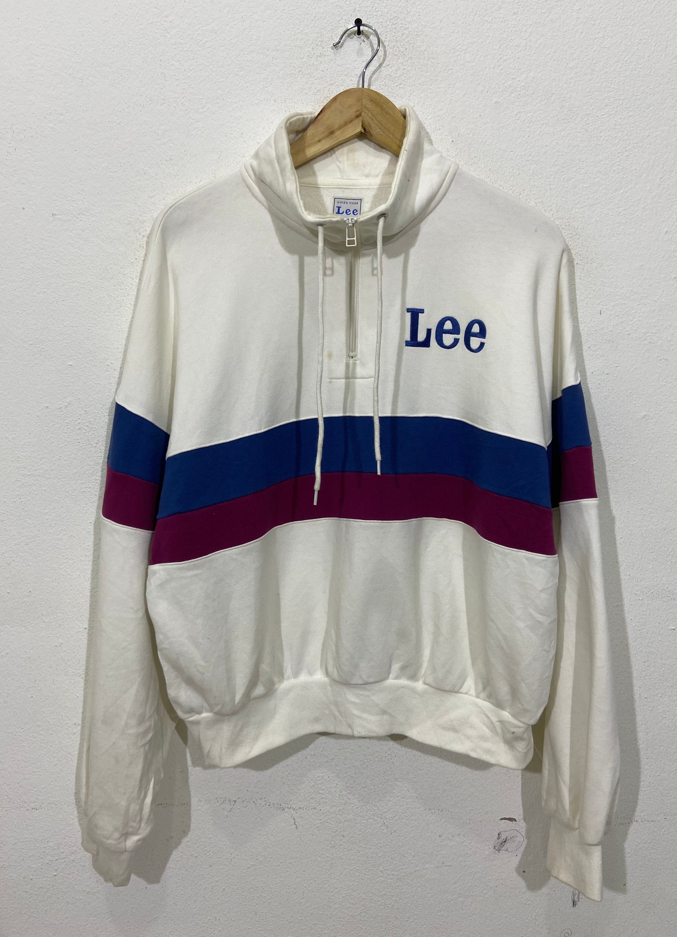 Vintage 90s Lee Union Made Half Zipper Pull Over Sweatshirt