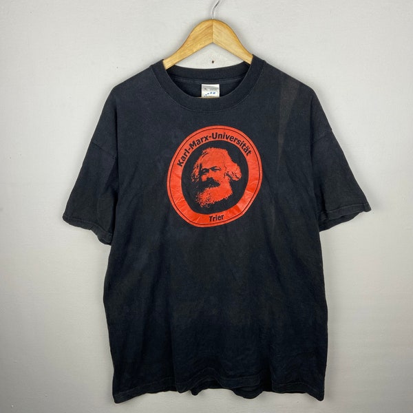 Vintage Karl Marx Universitat 1990s  University Of Trier Marxism Socialist Legendry Tshirt Size XL