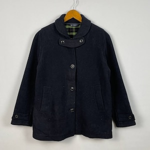 Vintage Marine Work Peacoat Medium Marine Duffle Coat Breasted Classic Peacoat Coat Jacket Black Size M