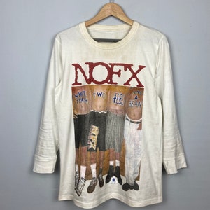 Vintage Nofx American Punk Band Medium Vintage 1990s White Trash Two Heebs And A Bean Fat Wreck Chords Longsleeve Size M