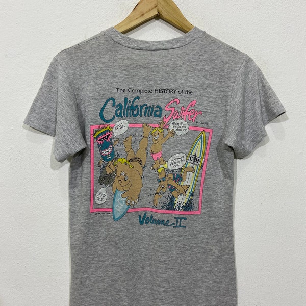 Vintage 80s California Surf Club Surfing Surfer Tshirt Small Vintage 1980s History Of California Surf The Beach Boys Tshirt Size S