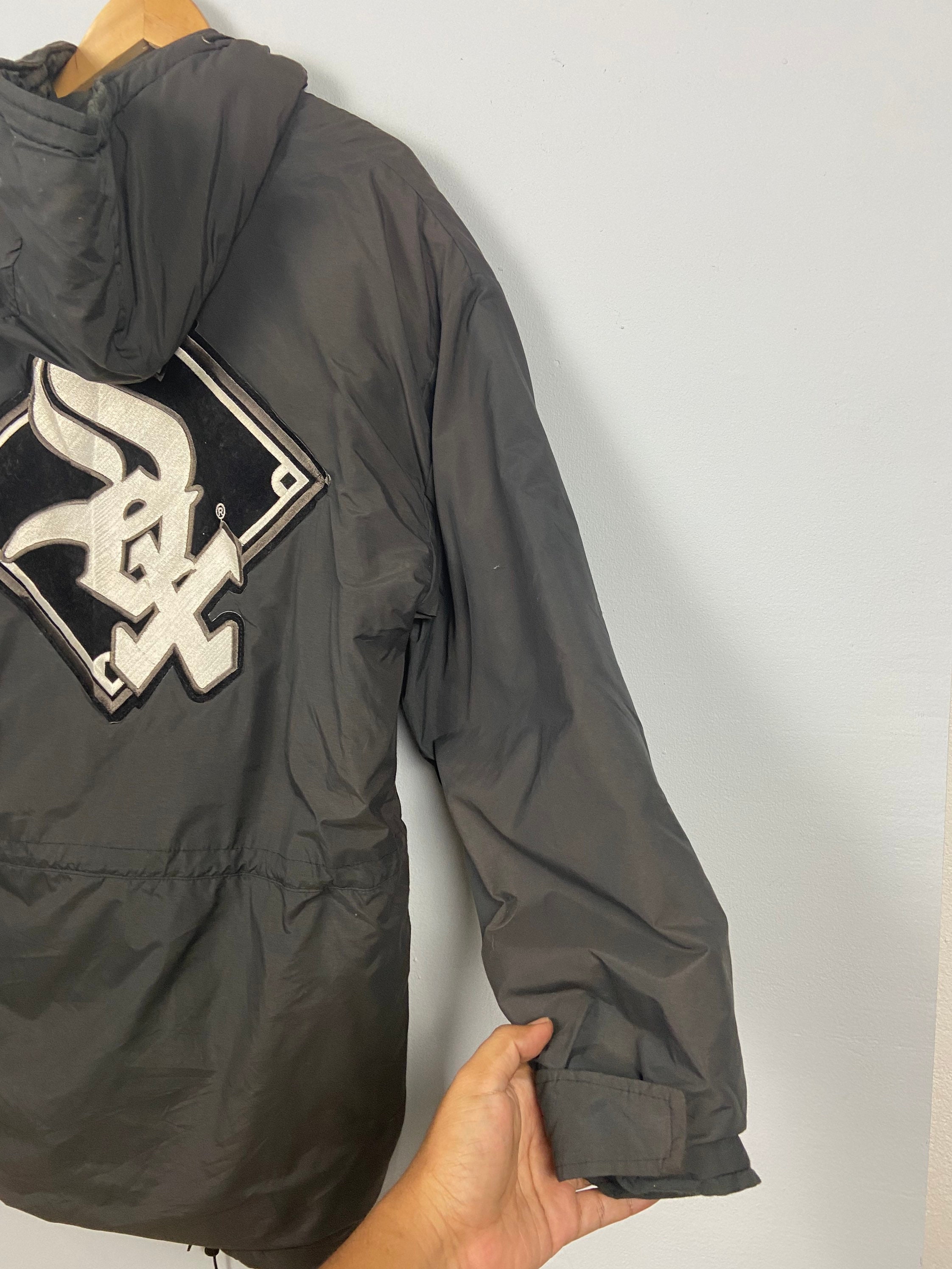 ウェア CHICAGO WHITE SOX MLB JACKET 90s VINTAGE Chicago White Sox Starter Vintage Satin Bomber Jacket 90s Sz