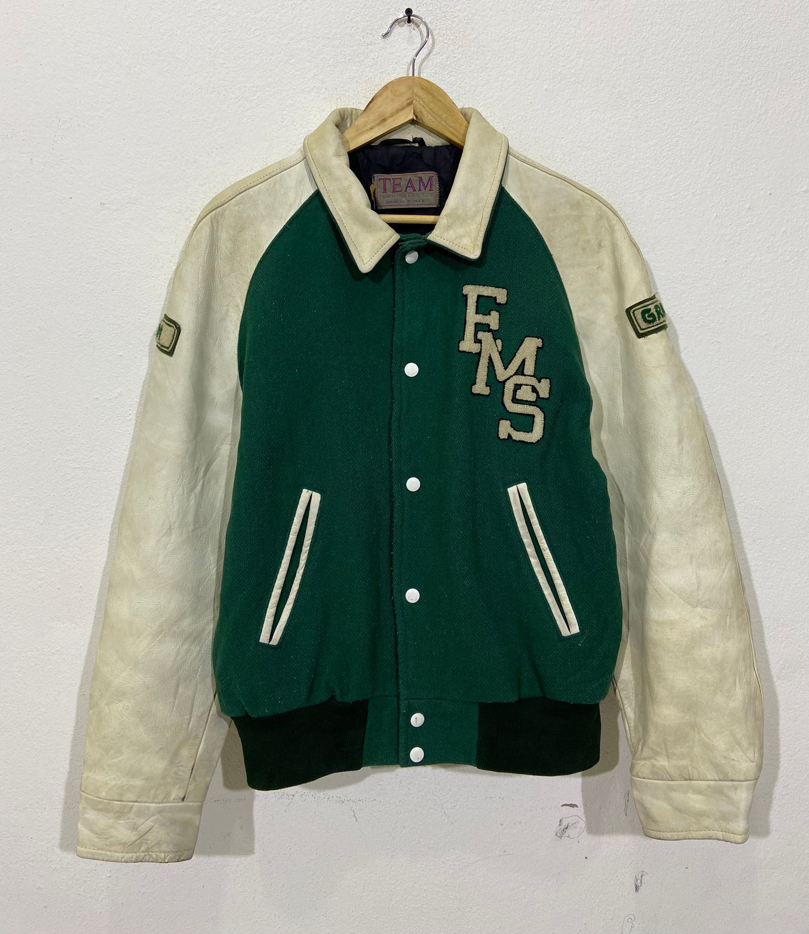 Vintage Burnaby Victoria Team Canada Large Varsity Leather