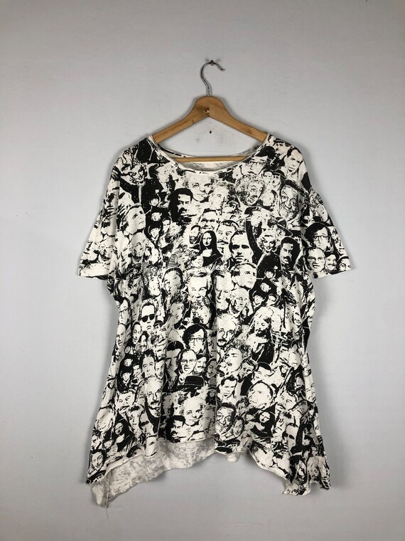 トップス SAVE YOUR SOUL All Over Print Tee XXL Vintage ALL SPORT One Of These People Can Save Your Soul Jesus All