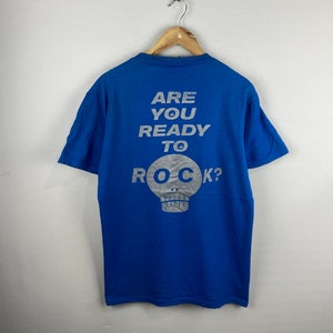 Vintage 90s Cowpers Japanese Post Hardcore Band Legendry Underground Band “Are You Ready To Rock Medium Rock Punk Tshirt Blue Size M