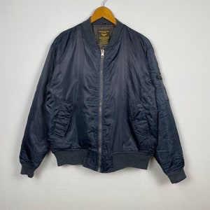 Vintage 90s MA-1 Air Forces Over Size Bomber Zipper Jacket