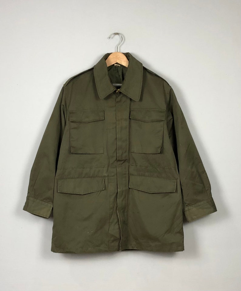 Vintage 80s Army Twill Olive Green Field Jacket Military 1980 - Etsy