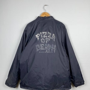 Vintage 90s Pizza Of  Death Record Windbreaker Coach Button Jacket Xlarge 1990s Fat Wreck Record  Hi Standard Nofx Punk Band XL