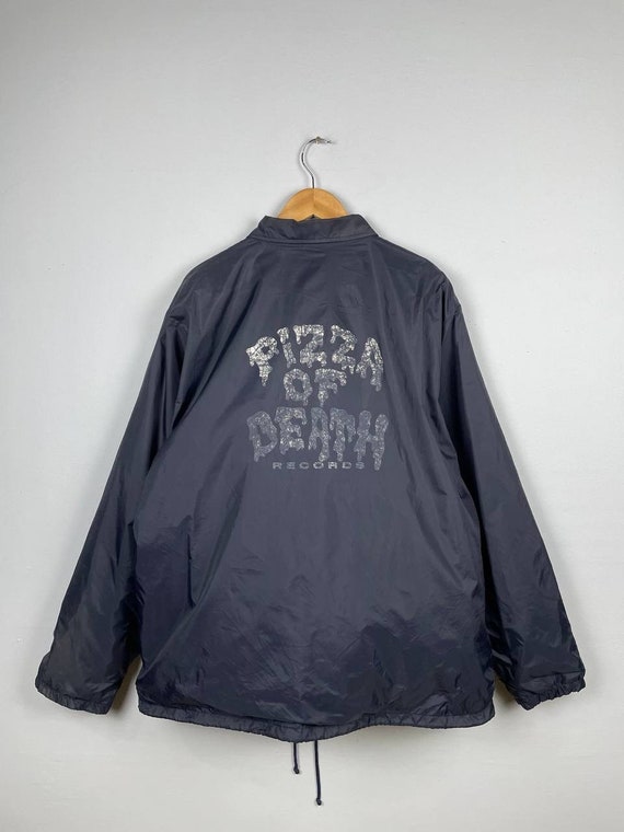 Vintage 90s Pizza of Death Record Windbreaker Coach Button