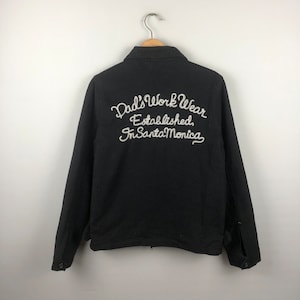 Gemodificeerde Japanse merk werkkleding vaders werkkleding Santa Monica Workers Outfits Jassen Medium Casual Streetwear Bomberjack Zwart Maat M