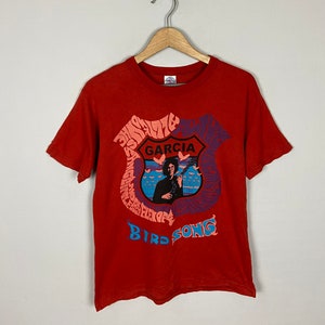Vintage 90s Jerry Garcia American Singer “Birdsong” Album Music Tour Jerry Garcia Grateful Dead Rock Band Tshirt Size S