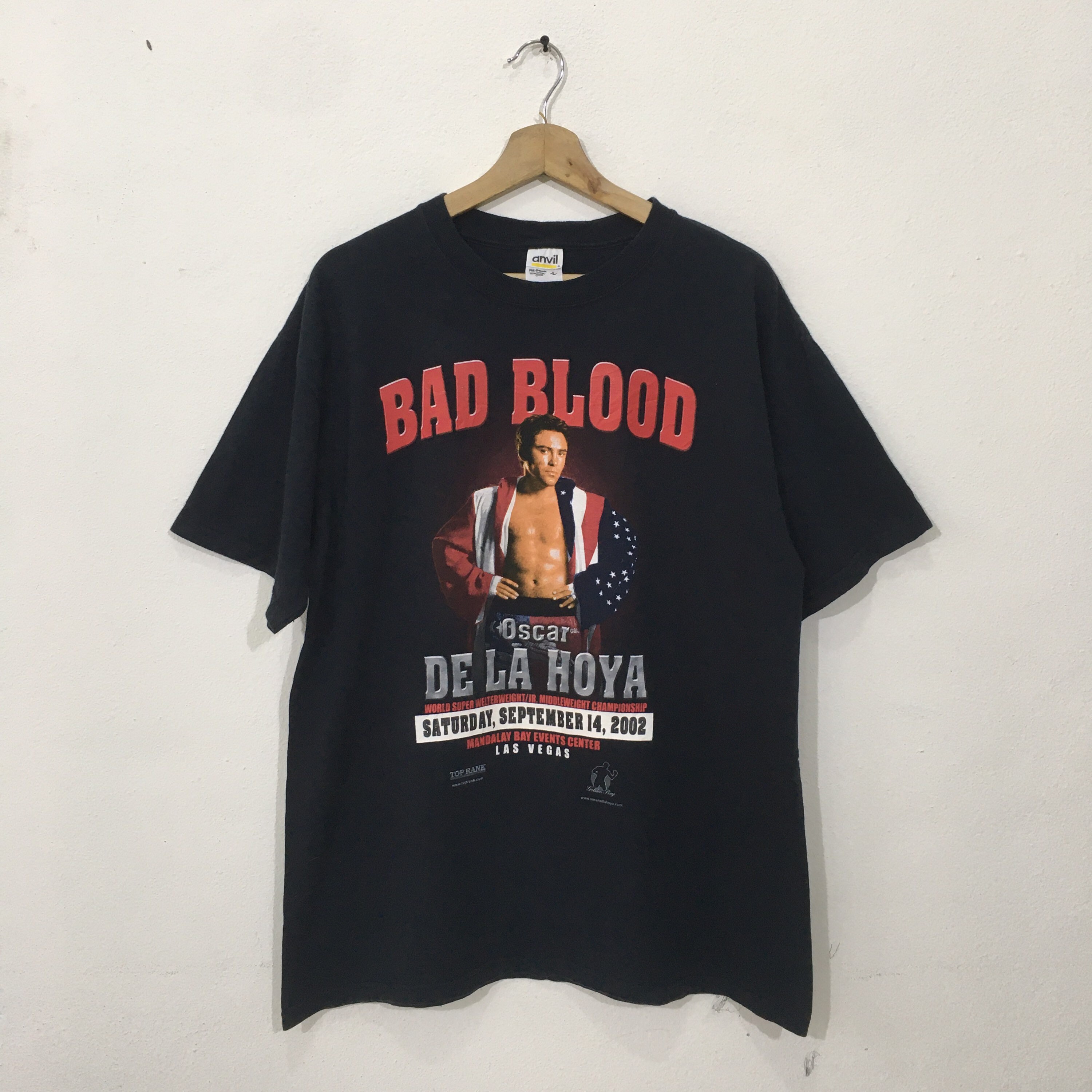 T-shirt Vintage Oscar De La Hoya Début 90's - Marque Logo Athletic, Taille XL