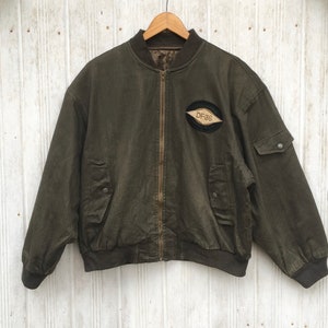 Deville Uomo Jacket Vintage 1990s Bomber M Large Mens Spell Out Embroidery Japanese Made Bomber Jacket Size L