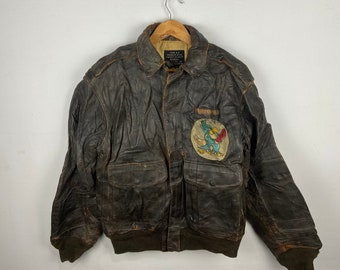 Vintage 80s Avirex Eagle Sqnd 1980s Avirex Squadron A-2 Vintage 80s Avirex Eagle Sqnd 1980s Avirex Squadron A-2