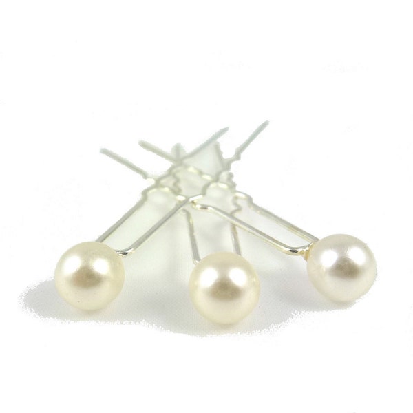 Rougecaramel - Epingle chignon en perles lot de 6pcs - ivoire