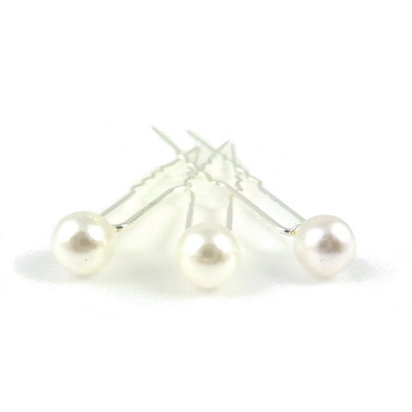 Rougecaramel - Epingle chignon en perles lot de 6pcs - blanc