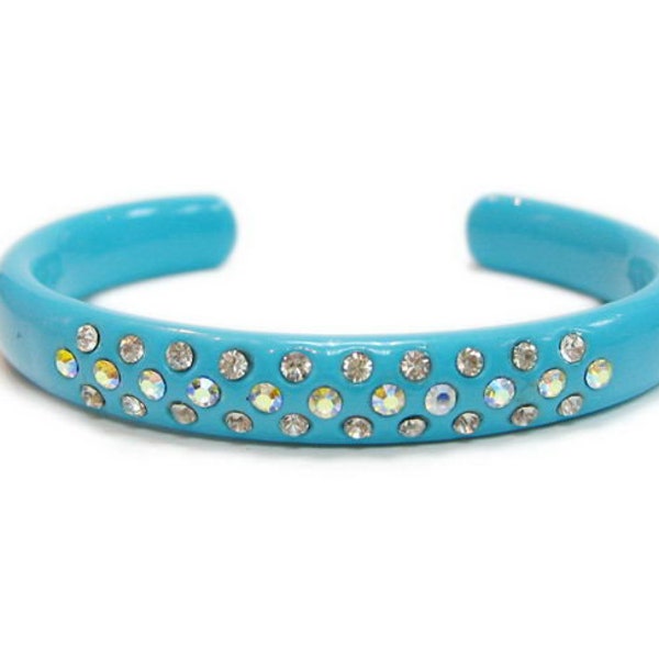 Rougecaramel - Bracelet Plastique Rigide avec Strass largeur 1cm