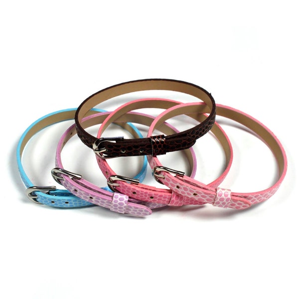 Lot de 2 bracelet vinyl façon lézard lanière