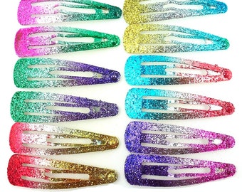 Rougecaramel - Glittery clic clac clip 5cm tarjeta de 12 piezas - multicolor