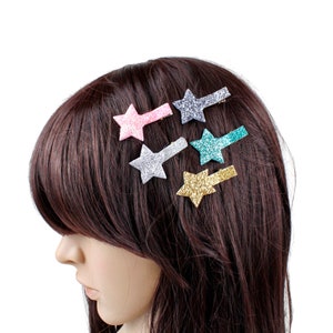 Lot de 10 pinces barrettes cheveux étoile paillettes PM 10 couleurs assorties image 2