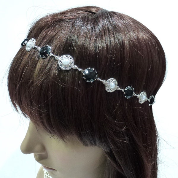 Headband strass et perle bijoux de cheveux