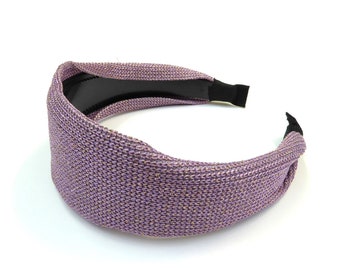 Rougecaramel - Accessoires cheveux - Serre tête large en tissu 6cm mauve