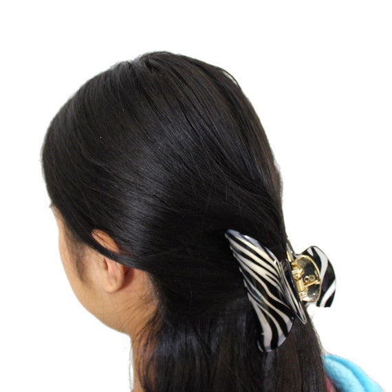Zebra Printed Hair Crab Claw - Etsy Zebra Printed Hair Crab Claw - Etsy