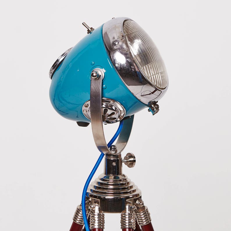USSR Motorcycle tripod headlight floor lamp led light lamp Etsy