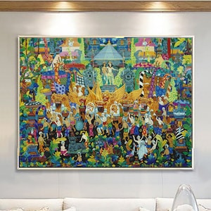 Impresión artística de Bali, indonesio, decoración de Bali, arte balinés, póster de Bali, arte de danza, impresión de Bali, vintage, arte mural de Bali, bohemio, decoración de pared