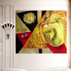 Nude Painting Sensual Original Oil Painting, Bedroom Feminine Sexy