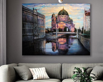 Large Berlin Cathedral Canvas Print Berlin Dom Canvas art Berlin Dom painting Europe City wall art Berlin wall decor Germany wall art canvas