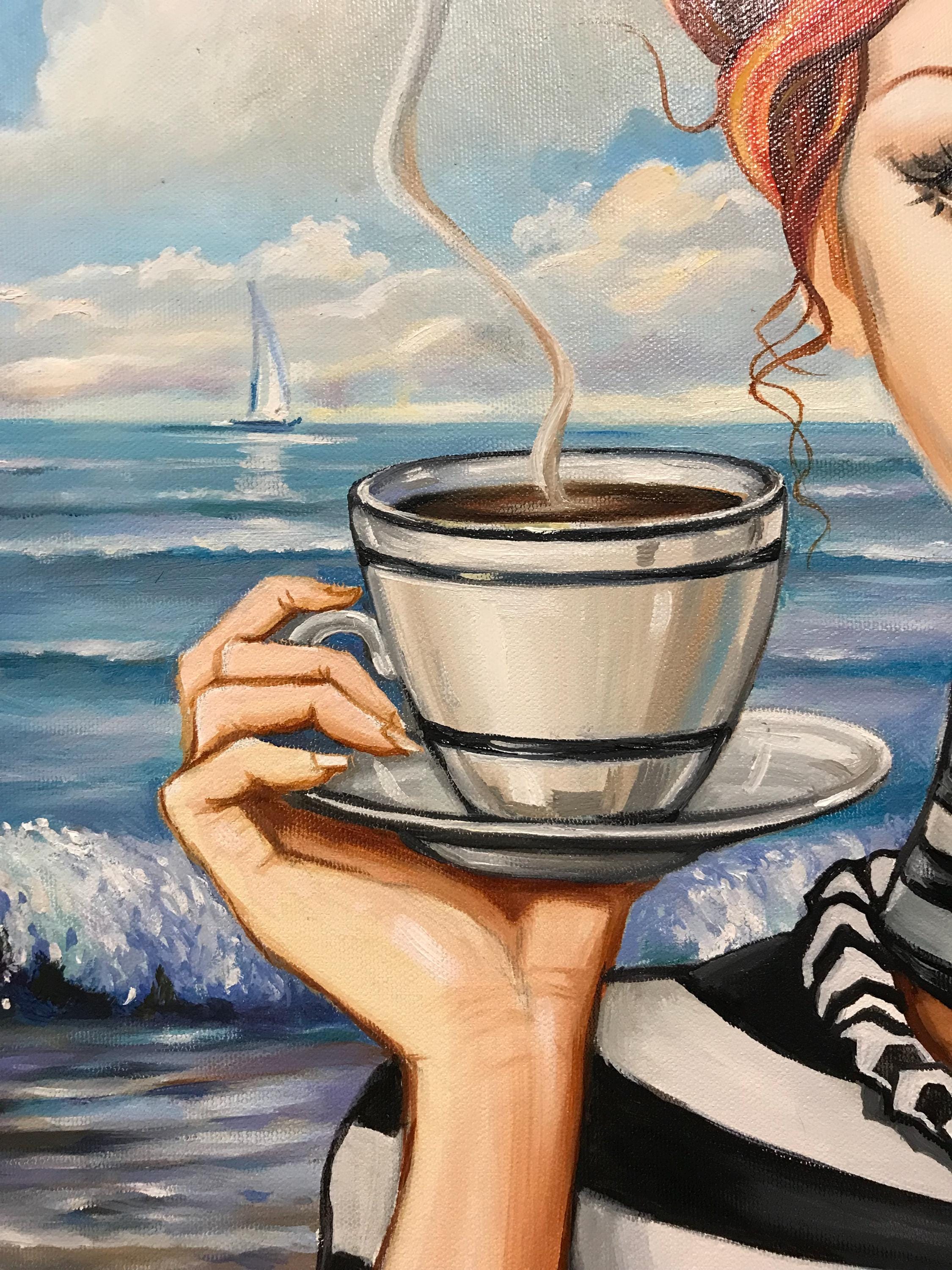 キャンバスに描かれたシュールな絵画のオリジナルアート、シュール