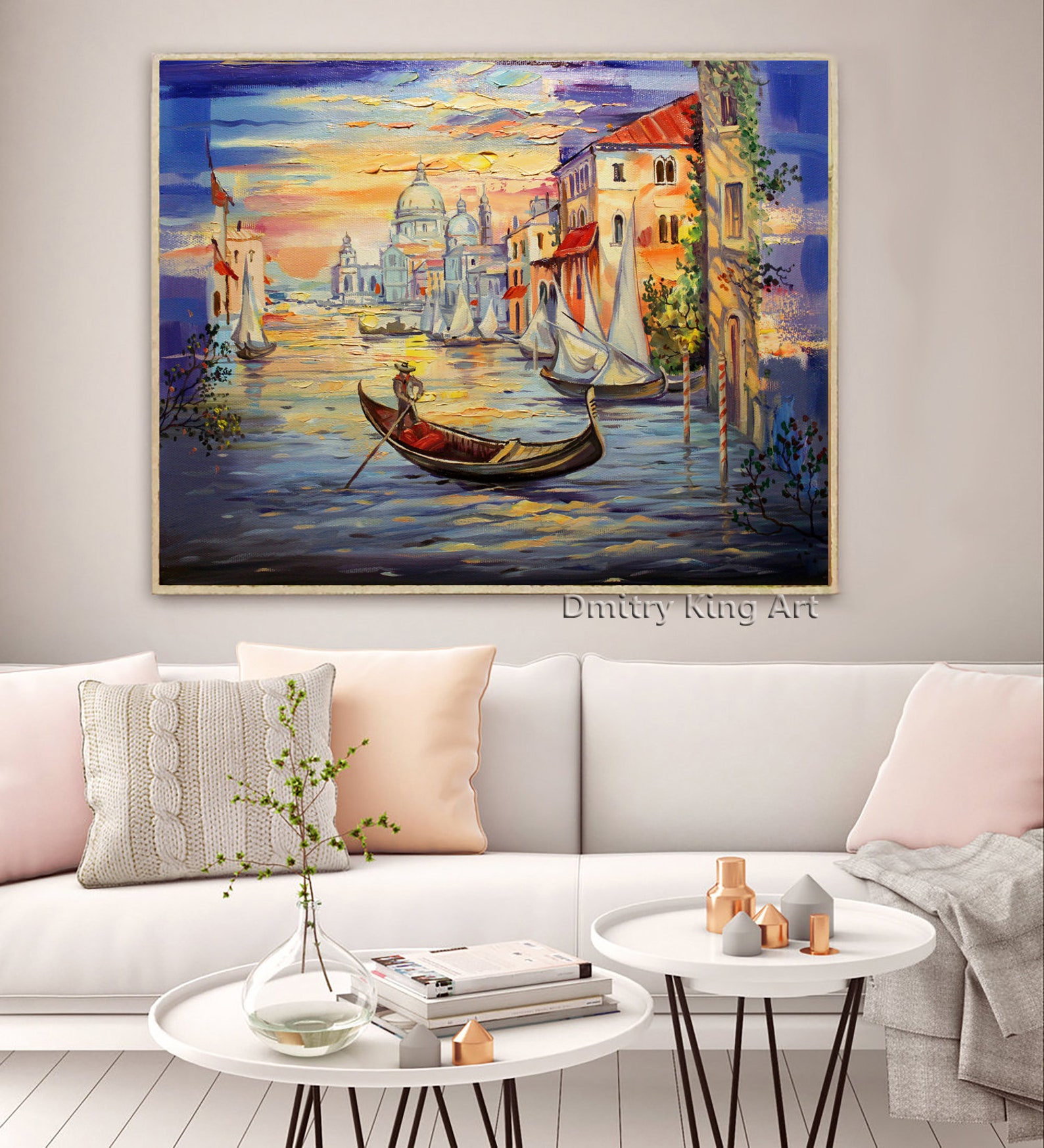 Venice Cityscape Colorful Textured Art of Venice Oil Painting Abstract ...